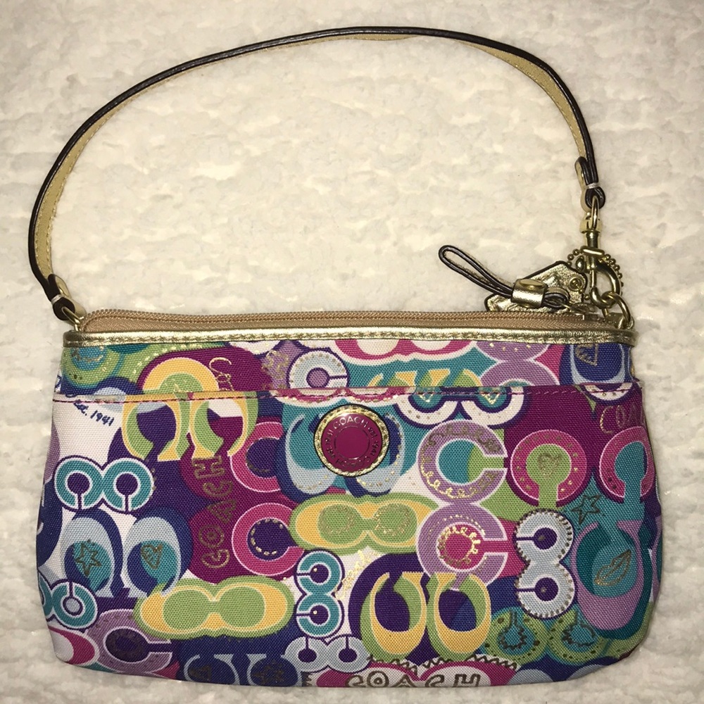 COACH multicolor clutch